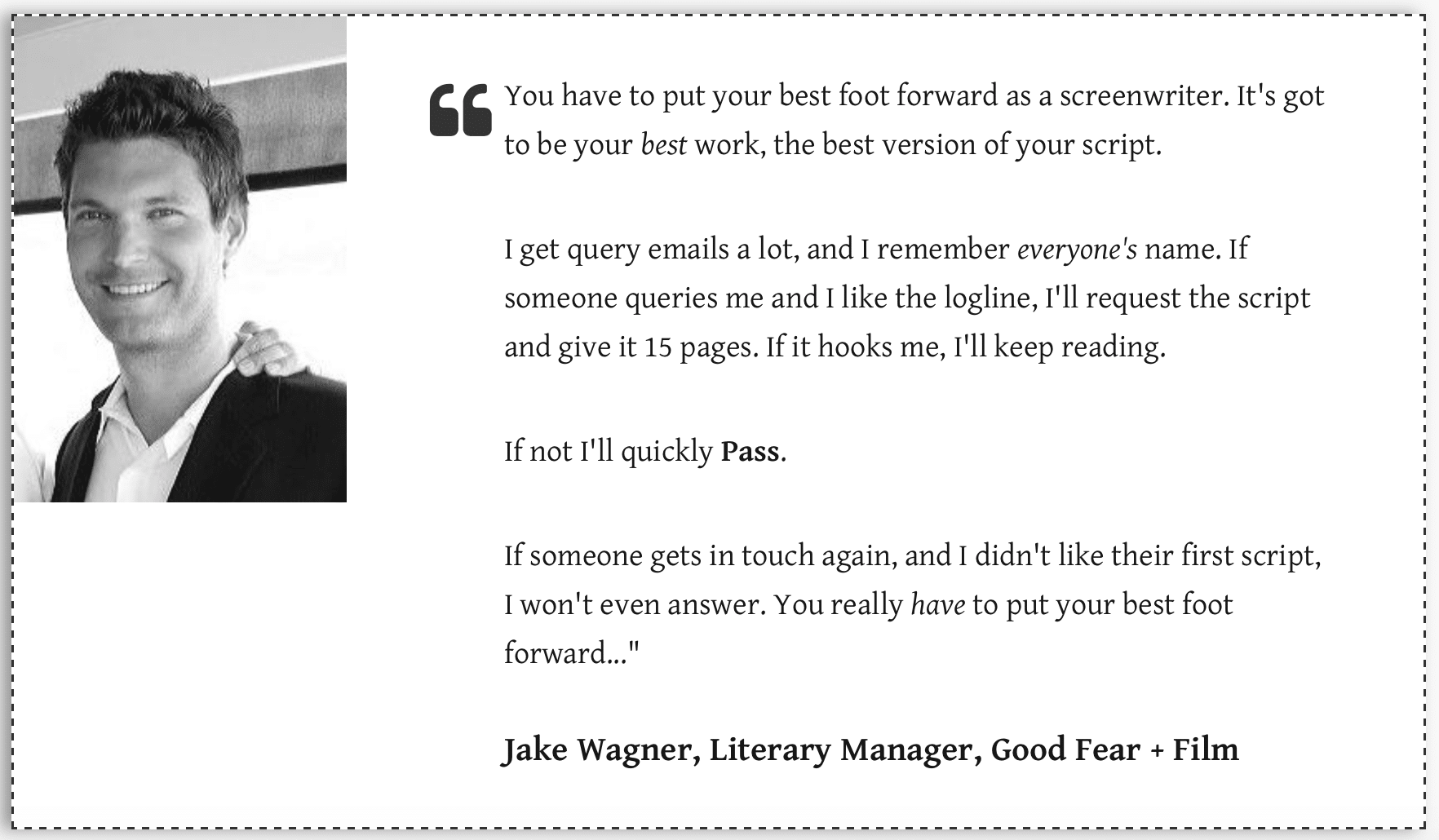 Jake Wagner literary manager