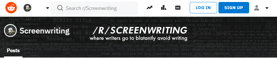 Reddit screenwriting