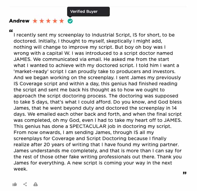 andrew verified script doctor testimonial