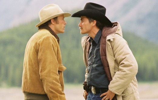 Tempers flare between Jack and Ennis in BROKEBACK MOUNTAIN.