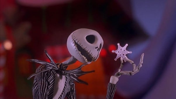 Jack Skellington holding a snowflake