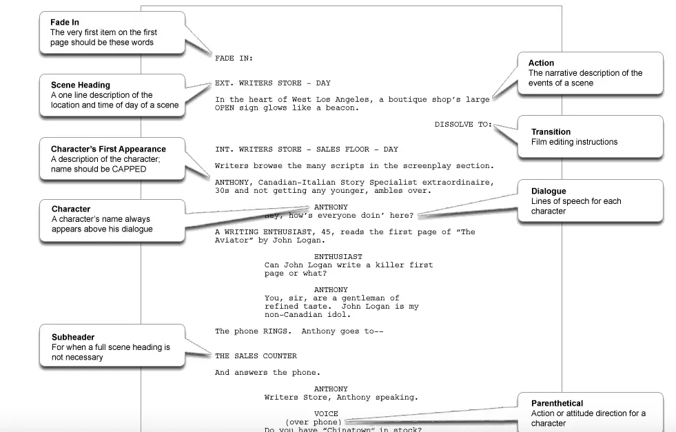 First screenplay formatting 
