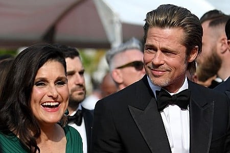 Shannon McIntosh, Oscar-nominated producer of ONCE UPON A TIME IN HOLLYWOOD and TITAN Awards judge, pictured with Brad Pitt